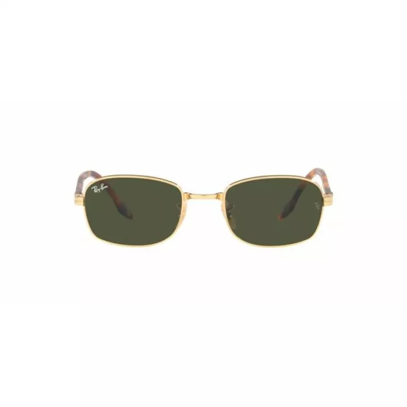 Ray-Ban RB3690 New Round Okulary Przeciwsłoneczne Złote/Zielone G-15 54mm Unisex