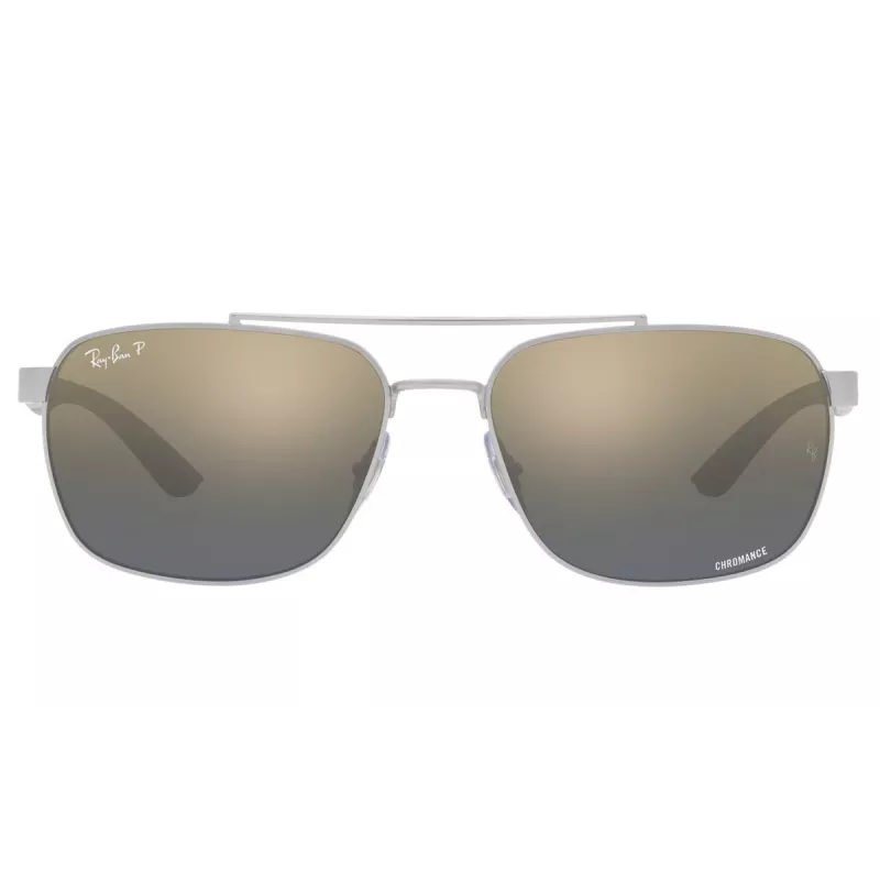 Ray-Ban RB3701003J059 Okulary przeciwsłoneczne męskie Złota metalowa oprawka Soczewki gradientowe zielono-niebieskie 59mm