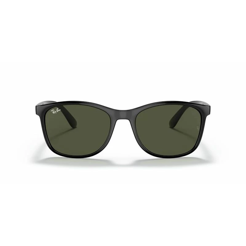 Ray-Ban RB4374 Unisex Kwadratowe Okulary Przeciwsłoneczne - Czarna Oprawka, Zielone Soczewki Classic G-15, 56/19/145 mm