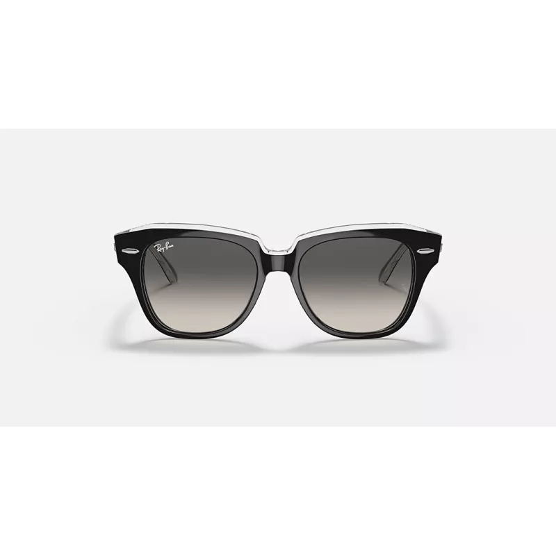 Ray-Ban RB9186S Okulary przeciwsłoneczne dziecięce 711611 Przezroczysta niebieska oprawka Soczewki gradientowe szare 46mm