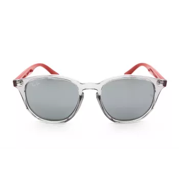 Ray-Ban RJ9070S70636G Okulary przeciwsłoneczne dla dzieci, przezroczysta szara oprawka z propionianu, soczewki gradientowe w kolorze jasnoniebieskim, 46 mm