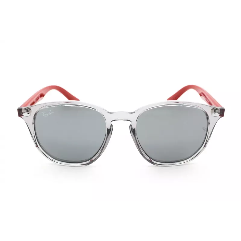 Ray-Ban RJ9070S70636G Okulary przeciwsłoneczne dla dzieci, przezroczysta szara oprawka z propionianu, soczewki gradientowe w kolorze jasnoniebieskim, 46 mm