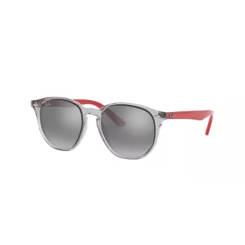 Ray-Ban RJ9070S70636G Okulary przeciwsłoneczne dla dzieci, przezroczysta szara oprawka z propionianu, soczewki gradientowe w kolorze jasnoniebieskim, 46 mm