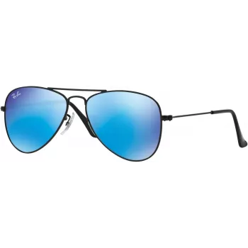 Okulary przeciwsłoneczne dziecięce Ray-Ban RJ9506S201555, oprawka błyszcząca czarna, soczewki zielone Classic G-15, 50/13/120 mm
