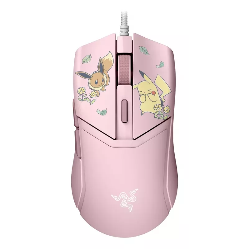 Razer Cobra – Pikachu & Eevee Edition Przewodowa Mysz Gamingowa, Sensor Optyczny 8500 DPI, Podświetlenie Chroma RGB, 6 Programowalnych Przycisków, Symetryczna dla Praworęcznych