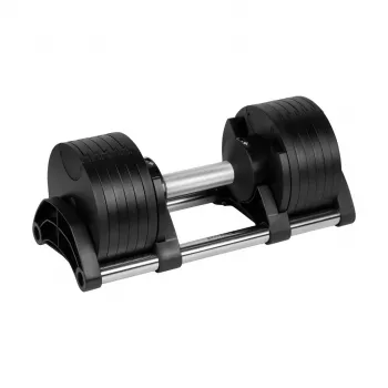 REBEL ACTIVE Regulowane Hantle Żeliwne 24 kg, Pokrętło Szybkiego Wyboru, Przyrosty 2 kg, Czarny
