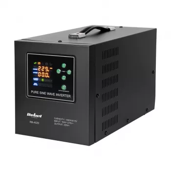Rebel POWER-1500-LFP4 Zasilanie awaryjne – Falownik czystej fali sinusoidalnej z funkcją ładowania 12V, 230V, 1500VA/1050W