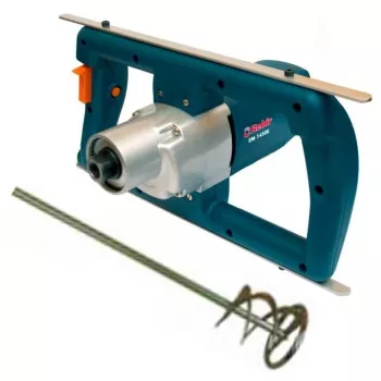 REBIR Mieszadło EM-1450E 1450W Elektryczne Mieszadło Łopatowe ze Zmienną Prędkością, Miękkim Startem, Gwintem M14, Maks. Łopatą 140mm, Ergonomicznym Uchwytem D, Podwójną Izolacją