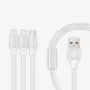 Recci Universal Delicate RCS-H120 3-w-1 Micro USB + 2 x Lightning Szybki Kabel Ładujący 1.2 m Biały