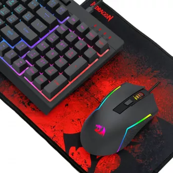 Redragon 4-w-1 Zestaw Gamingowy: RGB Klawiatura, Mysz, Podkładka i Słuchawki