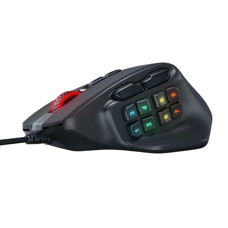 REDRAGON Aatrox 6200DP RGB MMO Gaming Mysz - Czarny