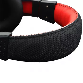 REDRAGON ARES Nauszny przewodowy zestaw słuchawkowy do gier z czerwonym podświetleniem LED, dookólnym mikrofonem na wysięgniku, przetwornikami 40mm, wtykiem 3.5mm, czarny