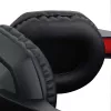 REDRAGON ARES Nauszny przewodowy zestaw słuchawkowy do gier z czerwonym podświetleniem LED, dookólnym mikrofonem na wysięgniku, przetwornikami 40mm, wtykiem 3.5mm, czarny