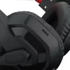 REDRAGON ARES Nauszny przewodowy zestaw słuchawkowy do gier z czerwonym podświetleniem LED, dookólnym mikrofonem na wysięgniku, przetwornikami 40mm, wtykiem 3.5mm, czarny
