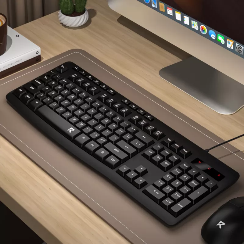 Redragon BK-7366 Pełnowymiarowa ergonomiczna przewodowa klawiatura membranowa biurowa - czarna