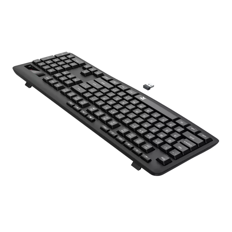 Redragon BK-7367 Pełnowymiarowa ergonomiczna bezprzewodowa klawiatura membranowa biurowa - czarna