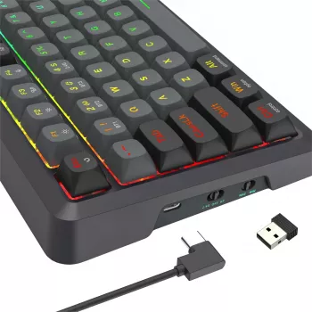 Redragon BRAGI PRO K688 98+1 Bezprzewodowa Klawiatura Mechaniczna z Montażem Gasket (Triple Mode, RGB, Hot-Swappable, Cream Linear Switches)
