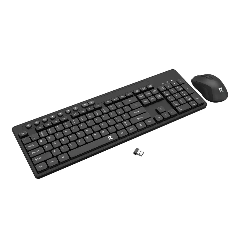 Redragon BS-7094 Zestaw klawiatury i myszy bezprzewodowej - 2.4GHz, pełnowymiarowa, odporna na zalanie, regulowane DPI, czarna