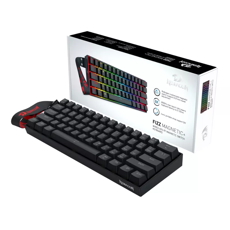 Redragon FIZZ Magnetic Plus 60% RGB klawiatura gamingowa - czarna