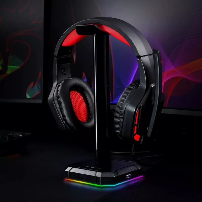 Redragon HA300 Scepter Pro RGB Stojak na słuchawki z 4-portowym hubem USB 2.0