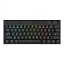 REDRAGON Horus Mini Pro 61-klawiszowa bezprzewodowa klawiatura mechaniczna RGB Low Profile do gier - czarna (przełącznik czerwony)