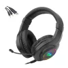 REDRAGON HYLAS H260RGB Nauszniki Gamingowe z Mikrofonem Odpinanym, Przetworniki 50mm, Podświetlenie RGB, Audio 3.5mm + Zasilanie USB, Czarny