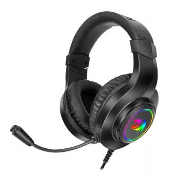 REDRAGON HYLAS H260RGB Nauszniki Gamingowe z Mikrofonem Odpinanym, Przetworniki 50mm, Podświetlenie RGB, Audio 3.5mm + Zasilanie USB, Czarny