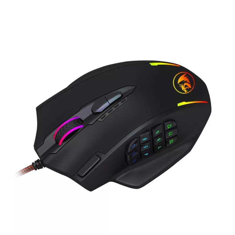 REDRAGON IMPACT 12400DPI MMO Gaming Mouse - Czarny