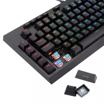 Redragon K588 RGB Pro BROADSWORD TKL Mechaniczna przewodowa klawiatura gamingowa - Czarny
