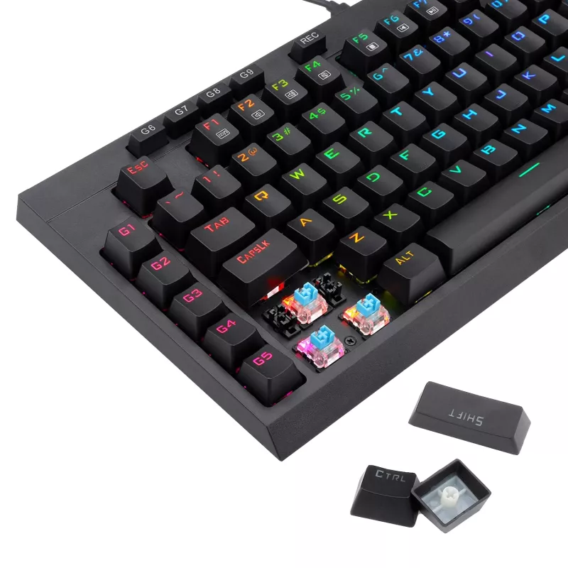 Redragon K588 RGB Pro BROADSWORD TKL Mechaniczna przewodowa klawiatura gamingowa - Czarny