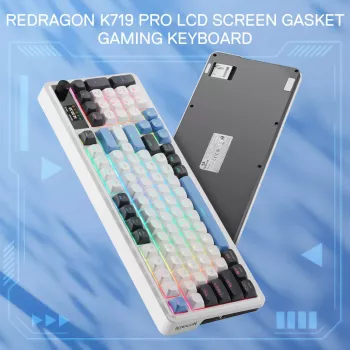 Redragon K719WGB GALATIN RGB PRO Pełnowymiarowa Bezprzewodowa Mechaniczna Klawiatura Gamingowa - Biała