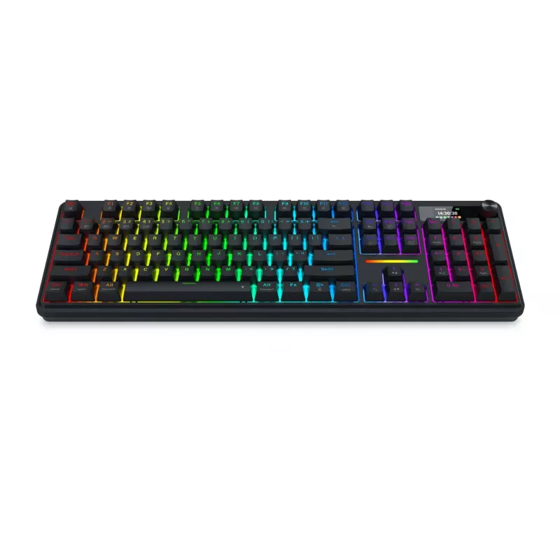 Redragon K762 TERRAFLARE PRO RGB Bezprzewodowa Klawiatura Gamingowa z Montażem Gasket - 75% 82 Klawisze, Tri-Mode, Hot-Swappable, Double-Shot PBT, Czarna