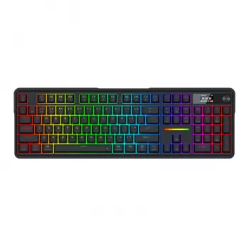 Redragon K762 TERRAFLARE PRO RGB Bezprzewodowa Klawiatura Gamingowa z Montażem Gasket - 75% 82 Klawisze, Tri-Mode, Hot-Swappable, Double-Shot PBT, Czarna