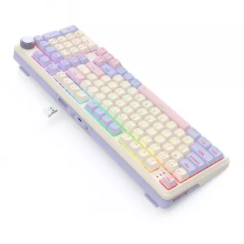 Redragon K768VI-WL Tri-Mode RGB mechaniczna klawiatura gamingowa – 100 klawiszy hot-swappable (czarna)