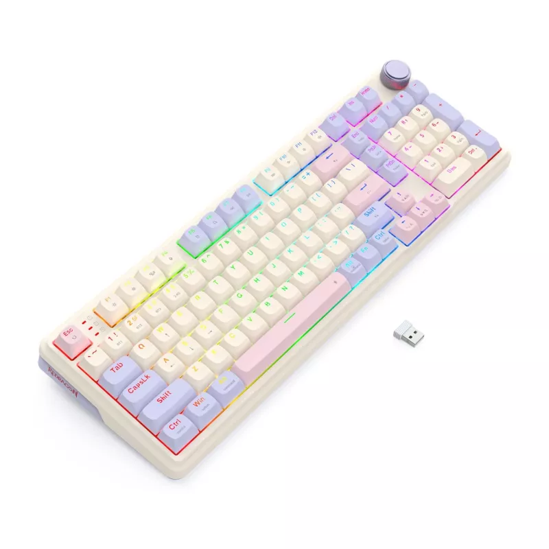 Redragon K768VI-WL Tri-Mode RGB mechaniczna klawiatura gamingowa – 100 klawiszy hot-swappable (czarna)