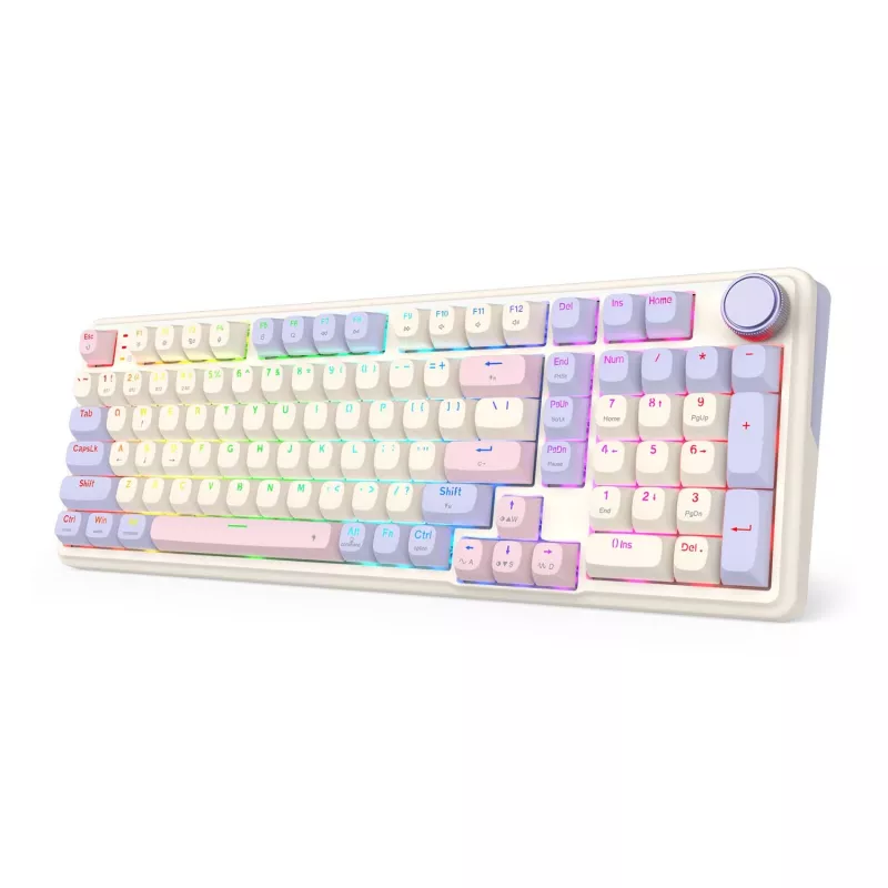 Redragon K768VI-WL Tri-Mode RGB mechaniczna klawiatura gamingowa – 100 klawiszy hot-swappable (czarna)