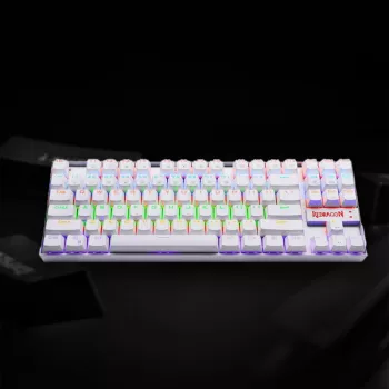 REDRAGON KUMARA Mechaniczna klawiatura 87 klawiszy z podświetleniem RGB do gier - Biała