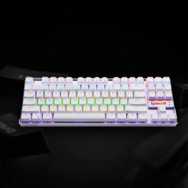 REDRAGON KUMARA Mechaniczna klawiatura 87 klawiszy z podświetleniem RGB do gier - Biała