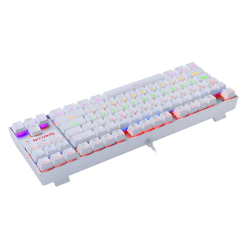 REDRAGON KUMARA Mechaniczna klawiatura 87 klawiszy z podświetleniem RGB do gier - Biała