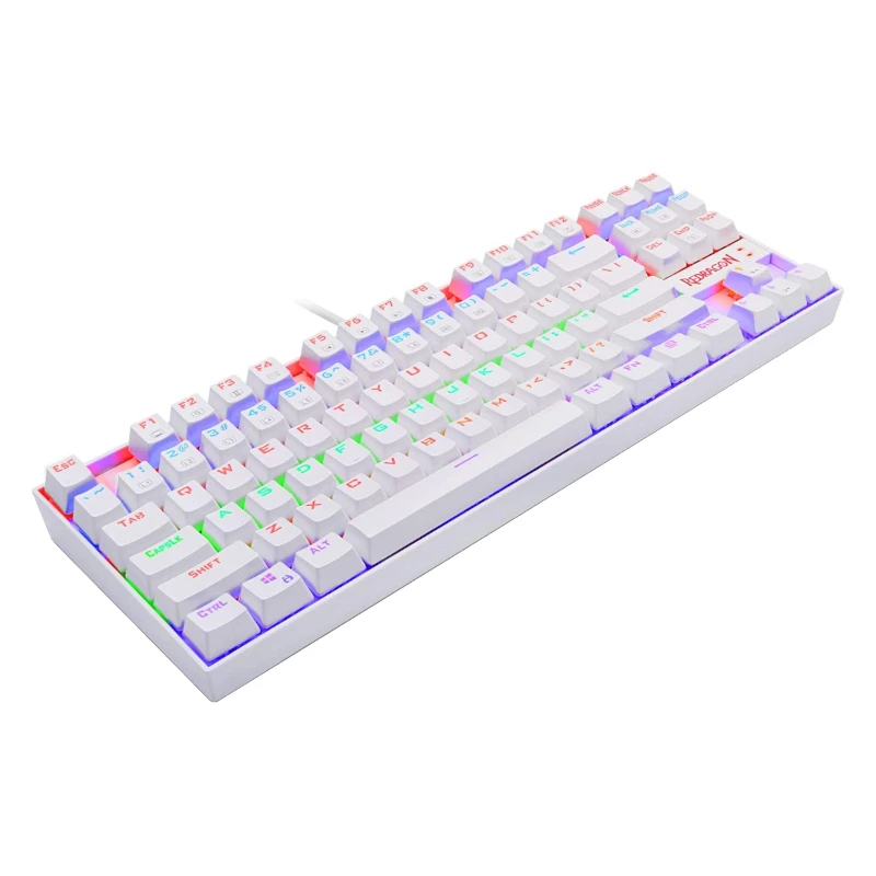 REDRAGON KUMARA Mechaniczna klawiatura 87 klawiszy z podświetleniem RGB do gier - Biała