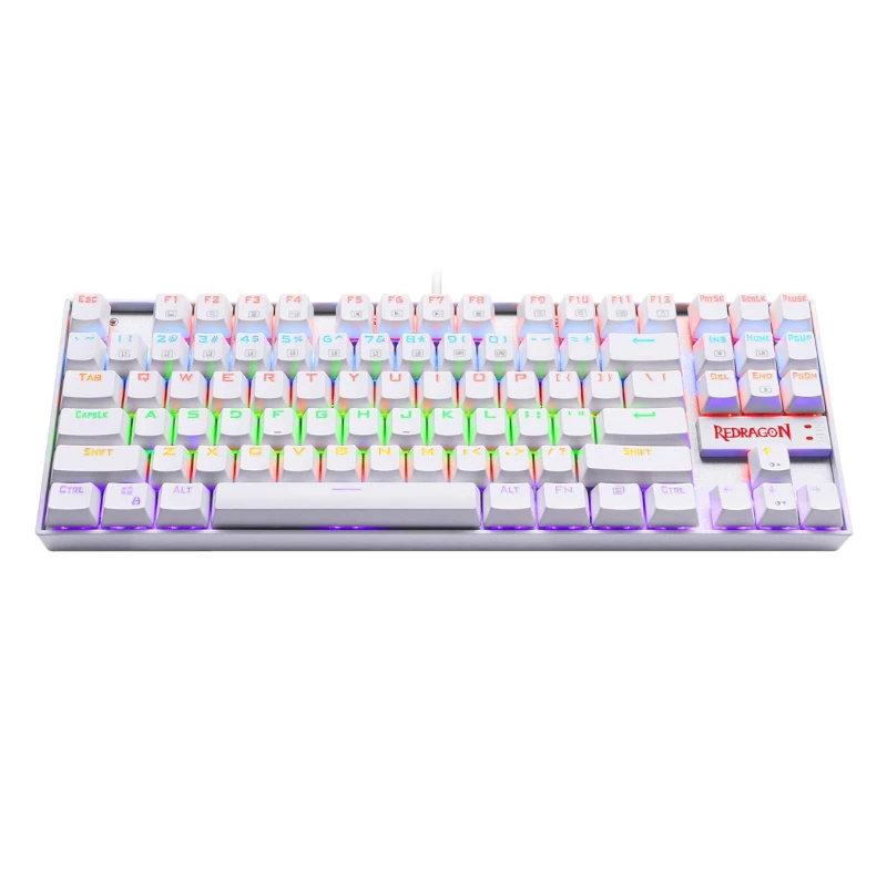 REDRAGON KUMARA Mechaniczna klawiatura 87 klawiszy z podświetleniem RGB do gier - Biała