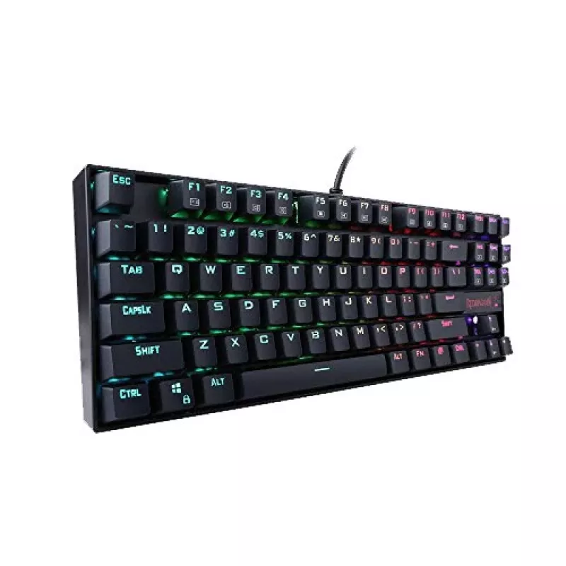 Redragon KUMARA RGB Mechaniczna Klawiatura Gamingowa - Tenkeyless 87-klawiszowa, Przełączniki Outemu Red, Podświetlenie RGB, Czarna
