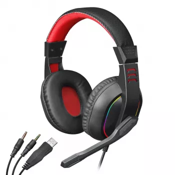 Redragon Nauszne ARES Aux RGB Gaming Headset - Czarny