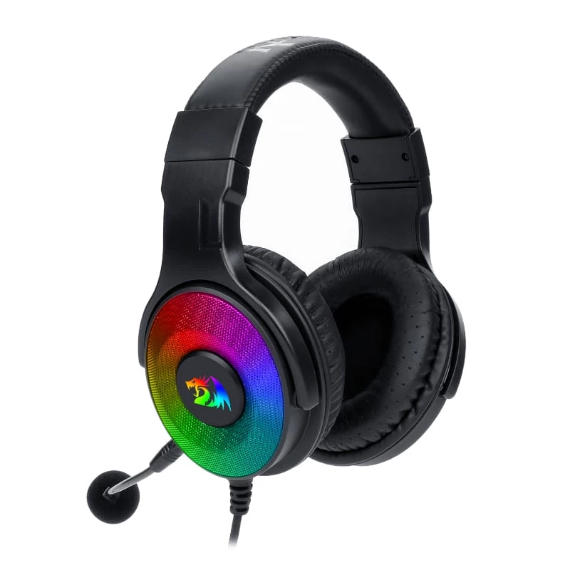 REDRAGON PANDORA H350 RGB Nauszniki Gamingowe z Mikrofonem Odpinanym, 50mm Przetworniki, Audio 3.5mm i Zasilanie RGB USB, Czarny