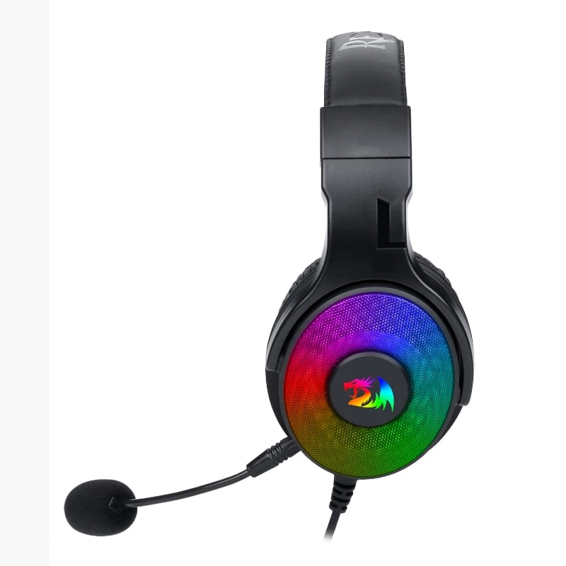 REDRAGON PANDORA H350 RGB Nauszniki Gamingowe z Mikrofonem Odpinanym, 50mm Przetworniki, Audio 3.5mm i Zasilanie RGB USB, Czarny