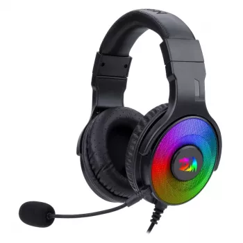REDRAGON PANDORA H350 RGB Nauszniki Gamingowe z Mikrofonem Odpinanym, 50mm Przetworniki, Audio 3.5mm i Zasilanie RGB USB, Czarny