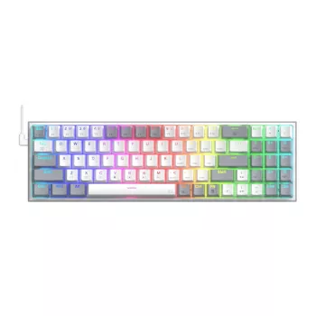 REDRAGON Pollux 65% Przewodowa Mechaniczna Klawiatura Gamingowa, Gorąco Wymienne Czerwone Przełączniki, Podświetlenie RGB, Odłączany USB-C, NKRO, Czarny
