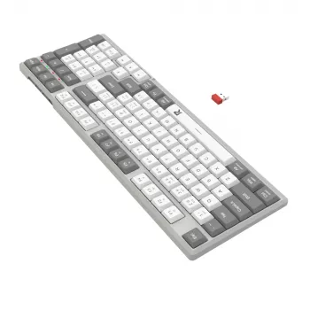 Redragon RD-BK-7111 60% Tri-Mode Low-Profile Mechaniczna klawiatura, RGB Podświetlana, Hot-Swappable, Czarno-Biała