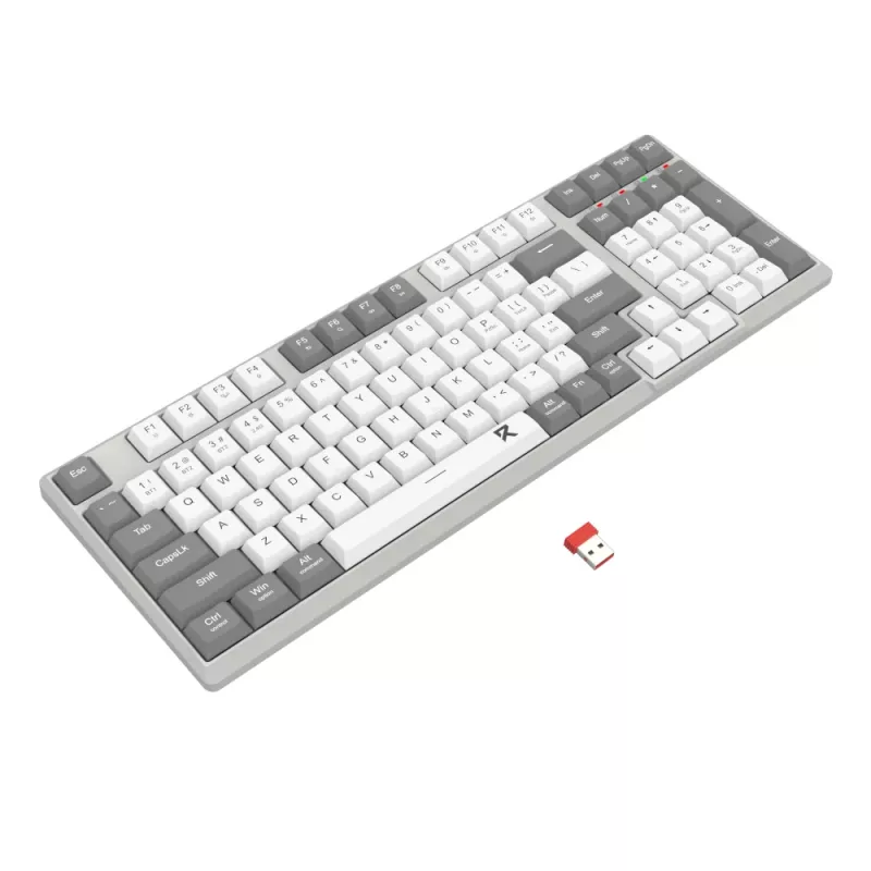 Redragon RD-BK-7111 60% Tri-Mode Low-Profile Mechaniczna klawiatura, RGB Podświetlana, Hot-Swappable, Czarno-Biała
