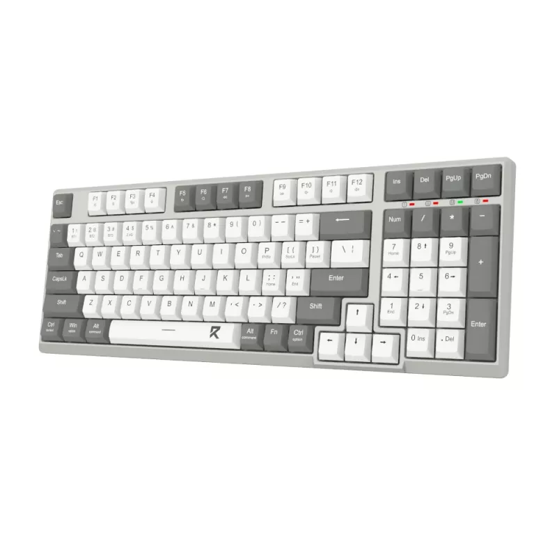 Redragon RD-BK-7111 60% Tri-Mode Low-Profile Mechaniczna klawiatura, RGB Podświetlana, Hot-Swappable, Czarno-Biała